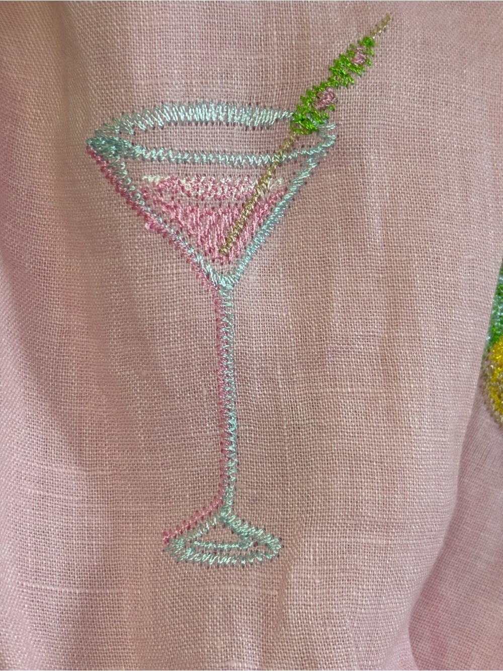 Lilly Pulitzer Pink Seacoast Linen with Happy Hour Embroidery🍸🌴 - Picture 4 of 16
